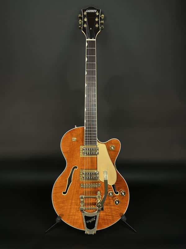 Gretsch Electromatic Limited Broadkaster Junior Flame Okoume - Roundup Orange image 1