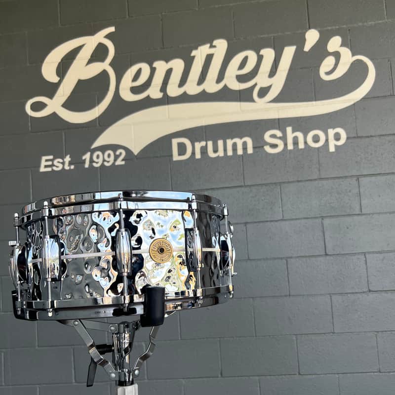 Gretsch USA Custom 6.5x14" Hammered Chrome Over Brass Snare Drum image 1