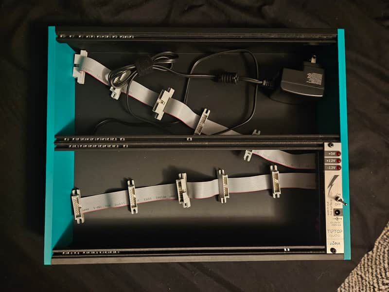 3D Printed Eurorack Case 6u Powered Eurorack Case 66hp 2025 - Teal and Black image 1