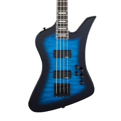 Jackson JS Series JS3Q Kelly Bird Bass Guitar - Transparent Blue Burst image 1