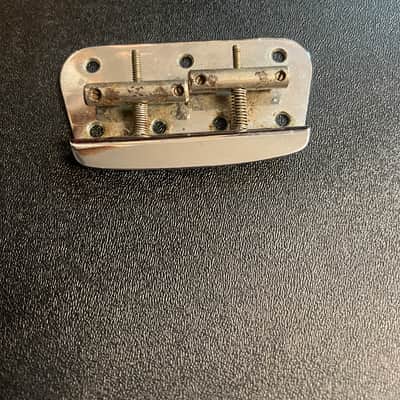 1977 Fender Vintage Musicmaster bridge & screws - chrome image 1