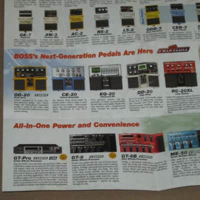 very lightly handled / very clean Boss Product Lineup 2005 Vol.1 (fold open product catalog - fully open it is 14 inches L x 10 inches W), printed in Taiwan 2005 image 15