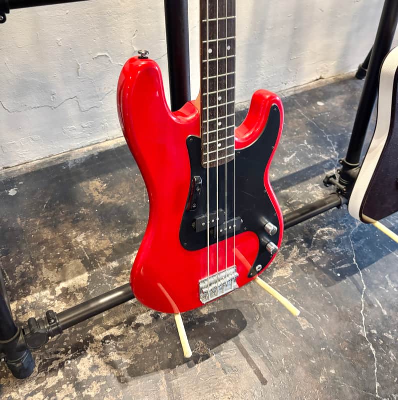 Red Silvertone Precision Bass Plays and Sounds good! image 1
