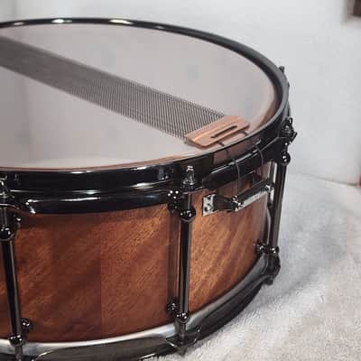 JT Custom Drums JT Custom Drums 14x6 Solid Mahogany Stave Snare Drum 2024 - Natural Color/ Lacquer image 6