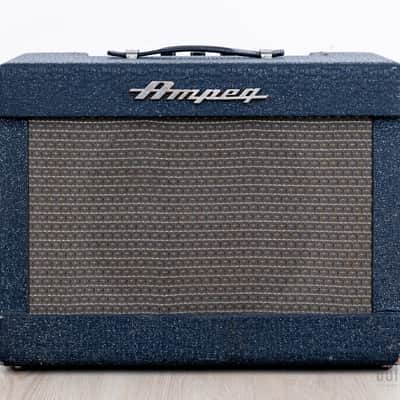1960 Ampeg Jet J-12 Vintage Tube Amp 1x12 w/ Jensen P12S, Navy Random Flair, Serviced & Clean image 2