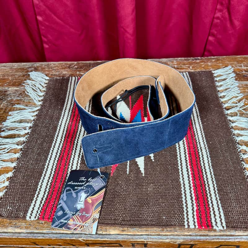 Levy’s Levy’s Suede Leather Guitar Strap Navy/Brown Navy/Brown