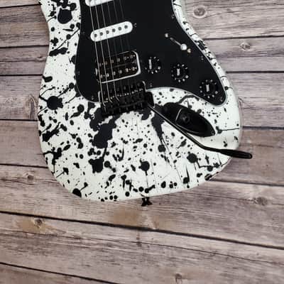 WKM Custom Guitars Splatercaster 2021 White and Black Nitro Lacquer image 2