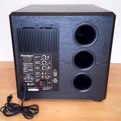 Paradigm PS-1000 V.1 Subwoofer w/ Amp +Speaker Wires +RCA | Reverb
