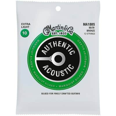 Martin MA180S Authentic Marquis Silked 12 String 80/20 Bronze Extra Light 10 image 1