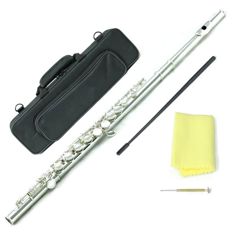 Open Hole Silver C FOOT Flute w Case Accessories Bild 1