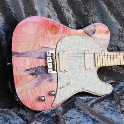 GB Liuteria Traditional Tele maple pink and purple resin image 11