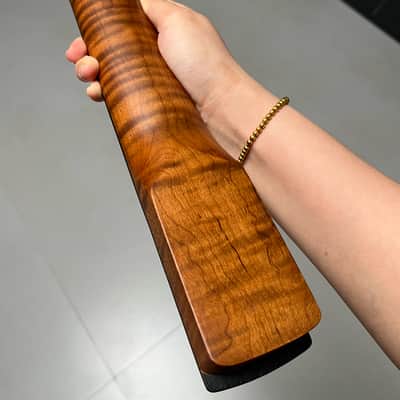 AAAAA Ebony fretboard Bone nut Roasted flame Maple Electric Guitar Neck Round stainless steel 22 frets Colored shell blocks Inlay satin image 10