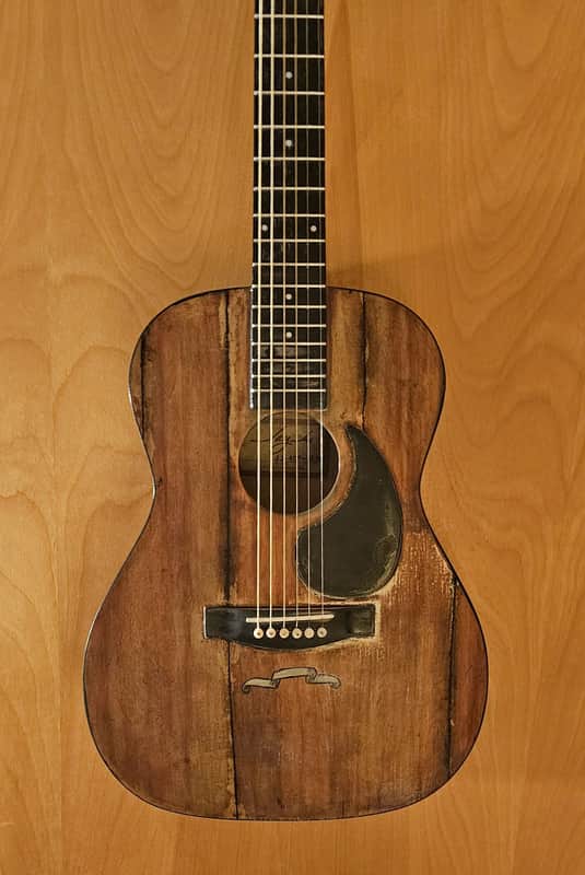Aged/Relic Jay Turser JJ-43F-BLSB - Painted Artwork Beginner Acoustic Mini Dreadnought