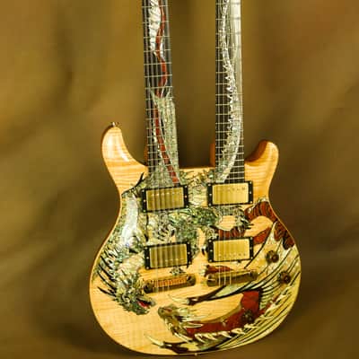 2005 PRS Dragon Double Neck Rare Natural Electric Guitar Paul Reed Smith image 2