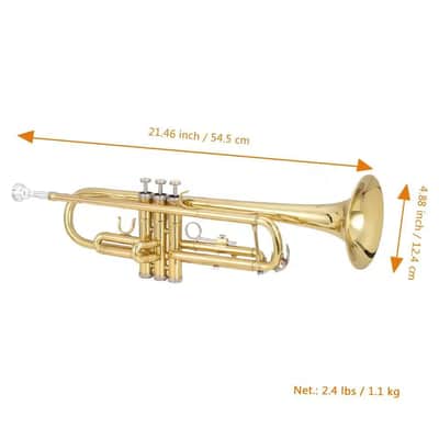 Gold New 2025 Brass Bb Trumpet with Hard Case – Student & School Band Instrument image 2
