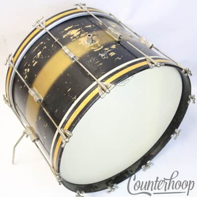 *Ludwig 22x14"Black/Gold Duco Bass Drum 3Ply Maple WFL Vintage 50s Nickel Virgin image 1