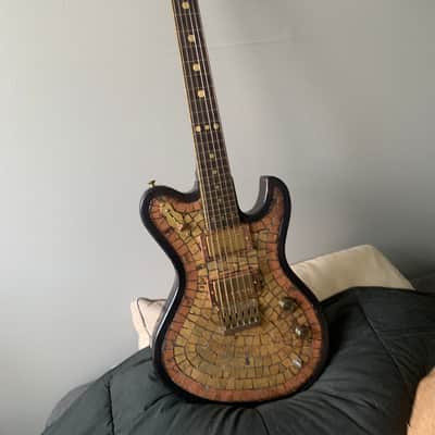 Mondell Custom Guitars Model T “Spanish Galleon” 2023 - Gold Leaf Metal Mosaic Top - Brazilian Rosewood Fingerboard image 11