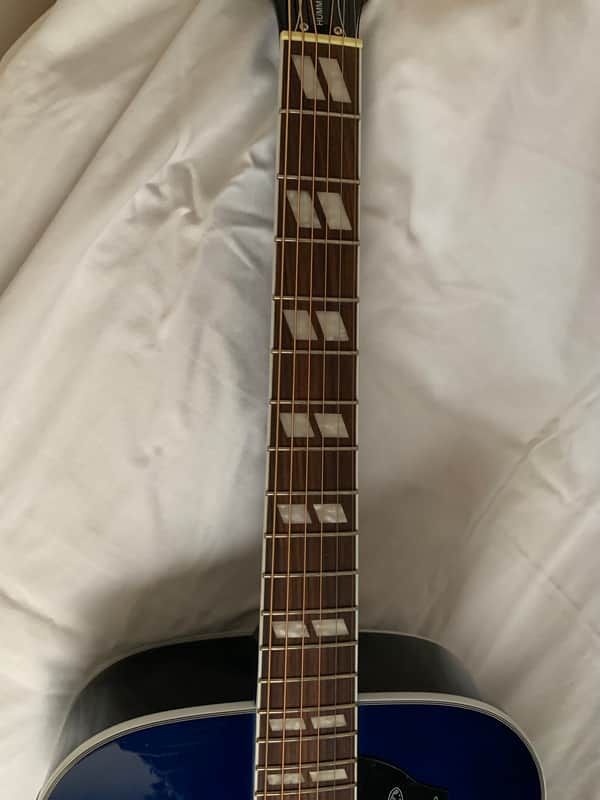 Epiphone Limited Edition Hummingbird Pro Blue Acoustic | Reverb