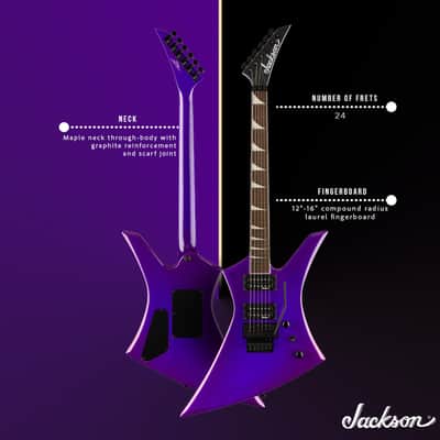 Jackson X Series Kelly KEX 6-String Right-Handed Electric Guitar (Deep Purple Metallic) Bundle with Multi-Fit Gig Bag with 2 Exterior Pockets (Black) image 4