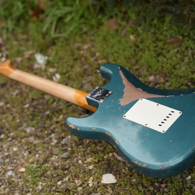Fender Custom Shop '61 Strat® Heavy Relic®, Rosewood Fingerboard - Aged Ocean Turquoise over 3-Color Sunburst(2) image 9