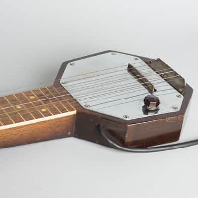 Audiovox 7-String Lap Steel Electric Guitar, c. 1935, ser. #2369, original black hard shell case. image 7