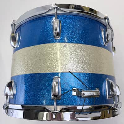 Ludwig 1960s 10x14" Snare Drum, 8-Lug Keystone Badge 1960s - Blue / Silver Sparkle image 3