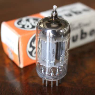 GE JG-12AX7 NOS Tube – 1950s - Long Gray Plates, Copper Grid Posts, Horseshoe Getter, Balanced Sections image 3
