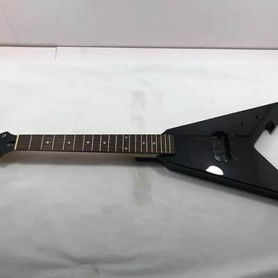 Glossy Black Guitar Paulownia Body Flying V Style with Maple Neck and Rosewood Fingerboard image 1