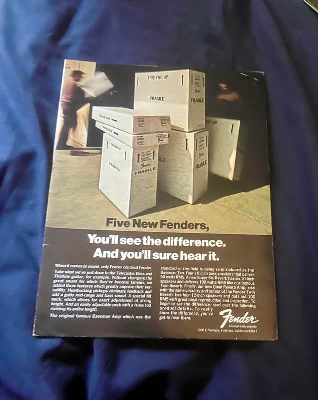 1970s Fender Telecaster Thinline Bass FIVE NEW FENDERS catalog image 1