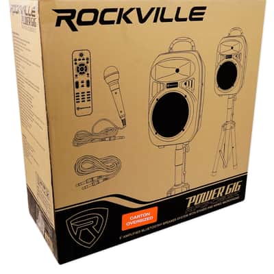 Rockville RPG082K Dual 8" Powered PA System Speakers/Bluetooth+Mic+Stands+Mixer image 11