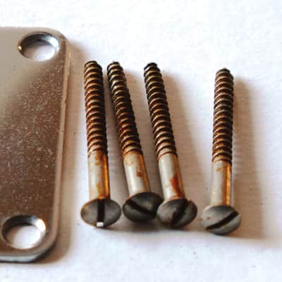Aged 50s Vintage Neckplate 4 Hole GuitarSlinger Parts fits to Tele ® image 3
