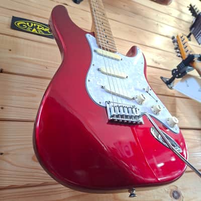 Chery Strat-Style Electric Guitar – 1990s Korea – Metallic Red image 8