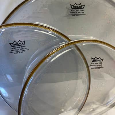 Remo 1970s - Old Remo Logo. NOS. Clear Emperor Standard Tom Pack, 12", 13", 16" image 2