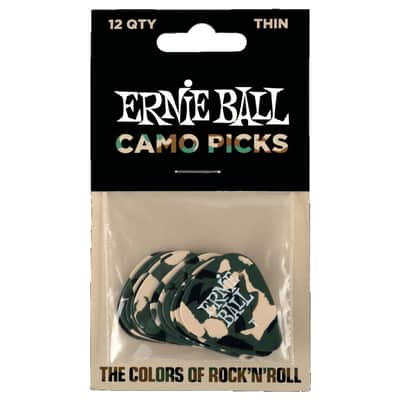 Ernie Ball Camouflage Picks. Thin pack of 12. Cellulose Acetate Nitrate image 3