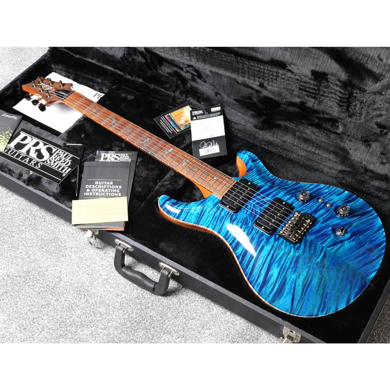 PRS Wood Library Custom 24-08, 10 Top in Aqua Marine, Cocobolo fretboard #0377716