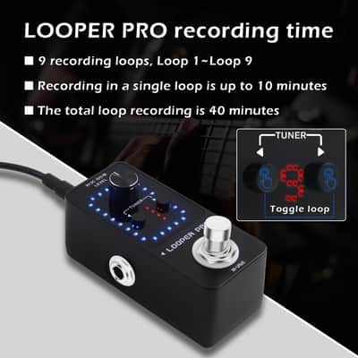 M-VAVE Loop Pedal Pro- 40 Mins Looping Time 9 Loops Professional Guitar Looper Pedal With Tuner for Electric Guitar (Price includes the import duty for US buyer) image 3