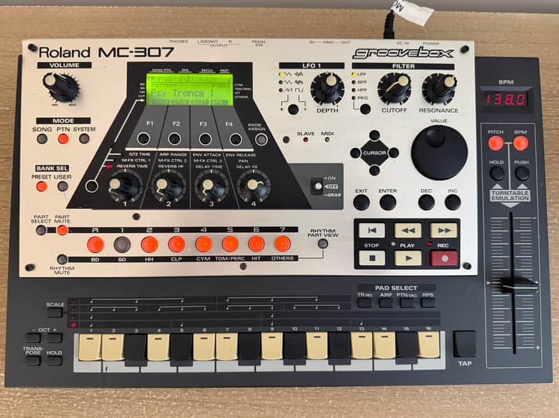 Roland MC-307 Groovebox 2000s - Silver and Black image 1