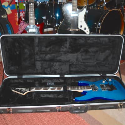 2000's Jackson JS Skulls Series Dinky JS32 DKA Archtop Guitar in Transparent Tiger Blue, w/ New Dunlop Straploks, New Skull Hardware, & Nice ABS Hardshell Case image 20