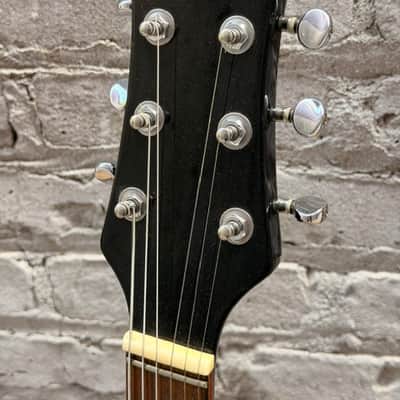 Vintage Teisco May Queen Electric Guitar - Black w/ F-Hole - Rare image 2