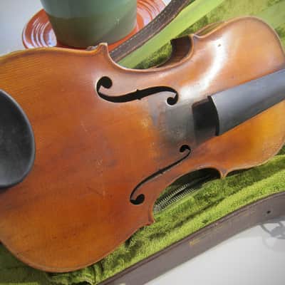 Conservatory Violin Guarnerius Copy 4/4 German Circa-1920s-1940s-Reddish Brown Varnish image 2