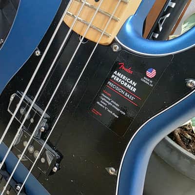 Fender American Precision PJ Bass BRAND NEW Lake Placid Satin Matte Blue Performer Precision Jazz PJ 4-String USA Bass Guitar image 2