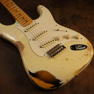 Fender Custom Shop 1956 Stratocaster Heavy Relic in Aged Indian Ivory over 2-tone Sunburst image 1