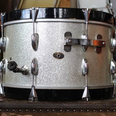 1960's Slingerland Jobbing outfit in Sparkling Silver Pearl 12x20 14x14 8x12 image 9
