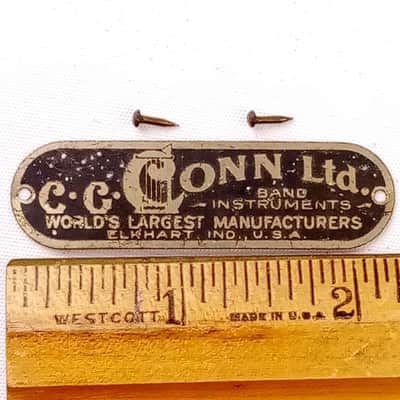 C.G. Conn Ltd Badge Leedy Tacked Wood Hoop Bass/Snare Drum Vintage20s Elkhart,IN image 1