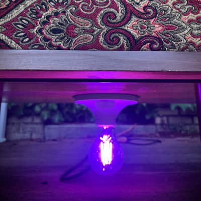 Rotary Connection 1x12 light up loaded guitar speaker cab on legs! Vintage 8 ohm speaker. Semi open. Quality hardwoods. Vintage MCM style. Paisley grill cloth. Heavy duty Switchcraft jack. 2026 - Wood image 15