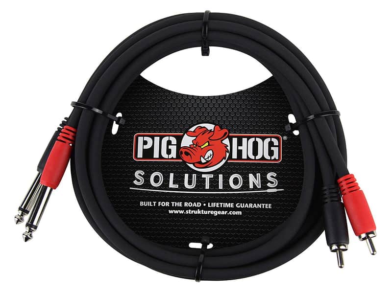 Pig Hog - PD-R1403 - Dual RCA Male to Dual 1/4" Mono Male Cable - 3 ft. image 1