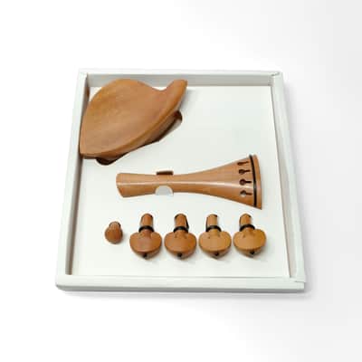4/4 Full Size Violin Jujube Wood Fittings Set, Pegs Tailpiece Chin Rest Endpin image 2