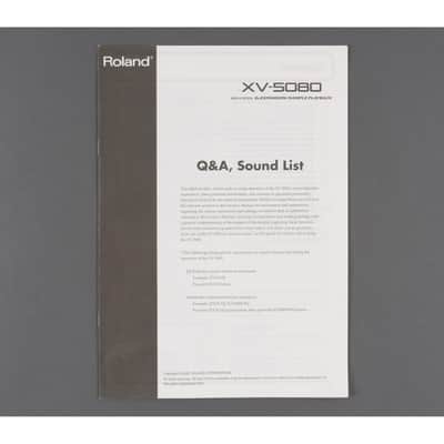 Roland XV-5080 Q&A Booklet / Sound list