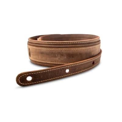 Taylor Wings Distressed Leather Guitar Strap Dark Brown image 6