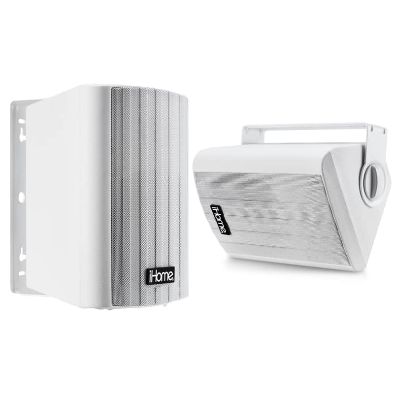 iHome IHSI-W400BT-PR-WHT 4" Inch Wall Mounted Speakers White Pair image 1